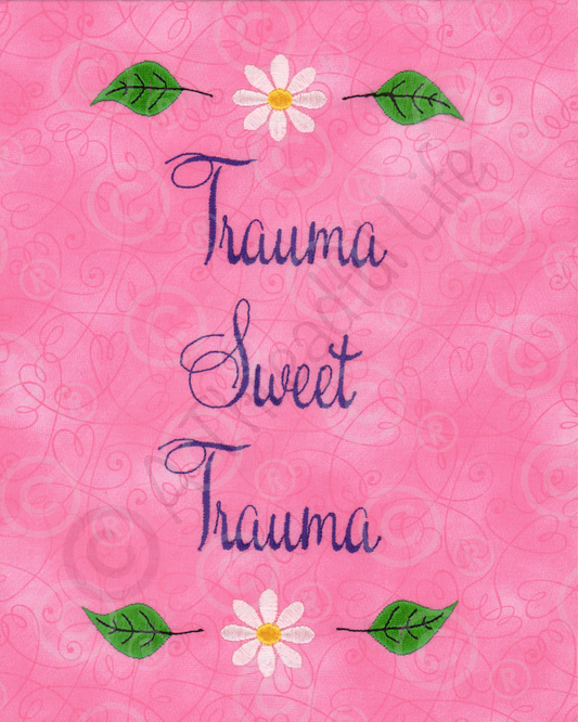 Trauma Sweet Trauma Embroidery Postcard